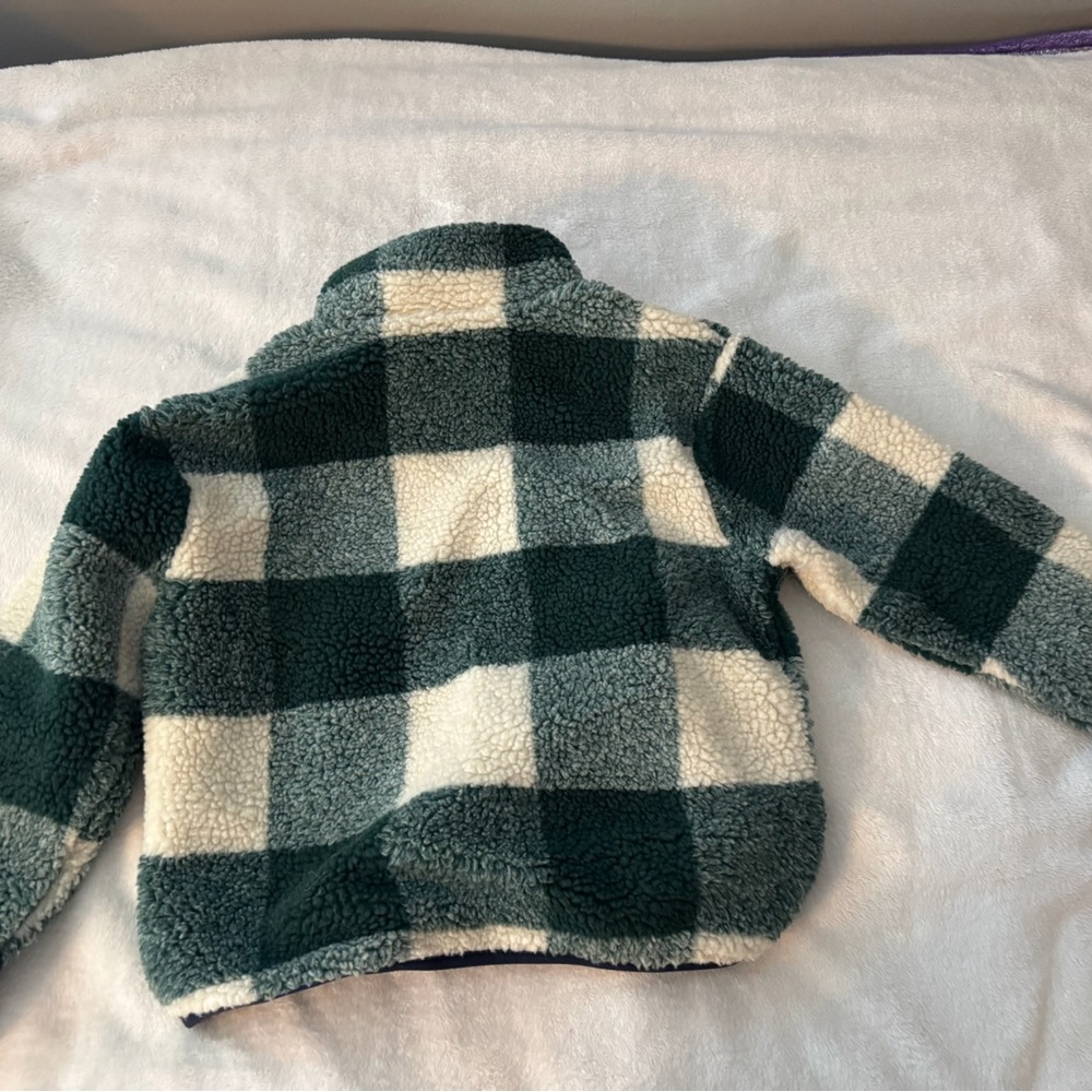 J. Crew Green and Cream Sweatshirt with Soft Fleece Comfort - Picture 2 of 3